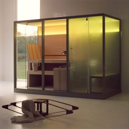 Effegibi Mid Сауна с хаммам и душем, для ниши, 300x137xh220см, отделка: Soft Sand