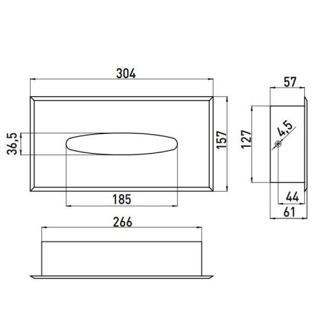 EMCO System2 Контейнер для салфеток,встраиваемая модель, цвет хром