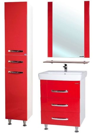 Зеркало Bellezza Рокко 50 4613706030033 с полкой Красное