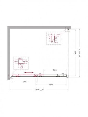 UNO-195-AH-1-110/80-C-NERO Душевой уголок, артикул UNO-195-AH-1-110/80-C-NERO