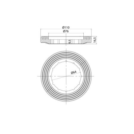 Мембрана между бачком и чашей унитаза IDDIS Optima Home Ø110/Ø64/16,5 (905RN640SK), артикул 905RN640SK