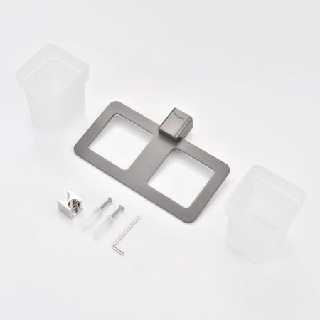 Стакан для ванной комнаты двойной Raglo R301.08.09, графит