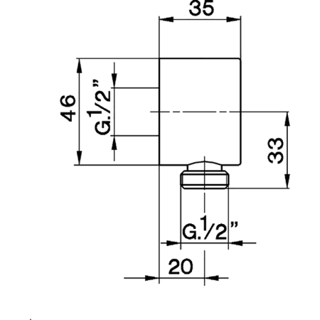 CISAL Shower Вывод из стены для душевого шланга, цвет хром, артикул DS01730021