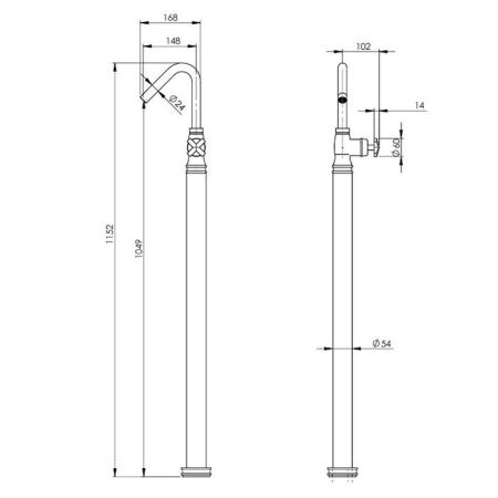 Nicolazzi Star Смеситель напольный , цвет хром (без внутр части)