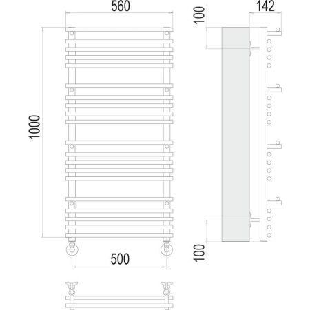 Полотенцесушитель водяной Terminus Вента люкс П20 50х100, артикул 4670078529527