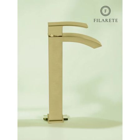 Смеситель для раковины высокий FILARETE Waterfall FL6010MG, матовое золото, артикул FL6010MG