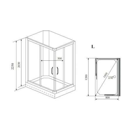 Душевая кабина Timo Premium ILMA ILMA102L, 120x80x222