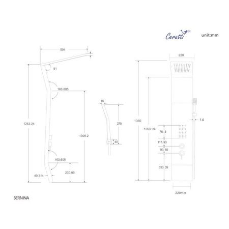 Панель BERNINA S душевая Cerutti SPA CT8983 Панель BERNINA S душевая Cerutti SPA CT8983