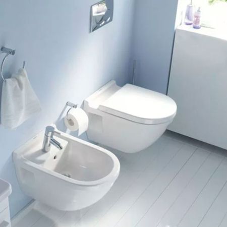 Duravit ME by Starck Унитаз подвесной 570х370  мм безободковый, HygieneGlaze, цвет: белый.бел.шелковисто-матовый, артикул 2579099000