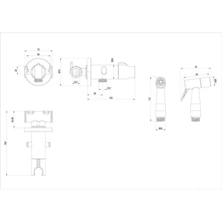 Смеситель DECOROOM DR25 с гигиеническим душем, встраиваемый (DR25062), артикул DR25062