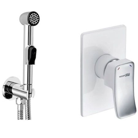 Гигиенический душ со смесителем WasserKRAFT Aller A010656WHITE Хром Белый, артикул A010656WHITE