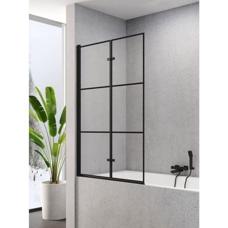 Шторка для ванны NEW TRENDY SUPERIA BLACK 100 см P-0054 L (черный), артикул P-0054