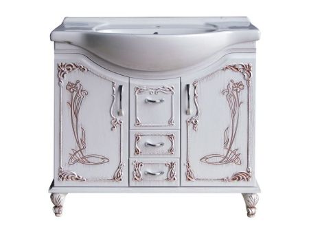 Тумба с раковиной Атолл Барселона 285 rame (белое дерево медь)