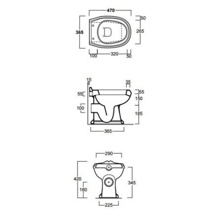SIMAS Arcade Унитаз напольный, слив в пол, 36,5х55см, цвет белый