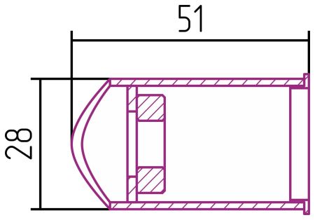 Модуль скрытого подключения для МЭМ d 28 мм (RAL 6004 Сине-зелёный), артикул 6004-1522-0028