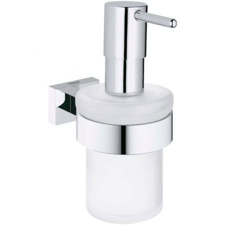 Дозатор подвесной GROHE ESSENTIAL CUBE 40756001 (металл/стекло, хром, на стену, квадратный, глянцевы, шт