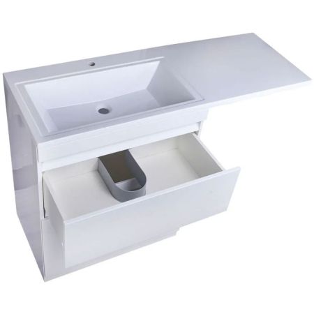 Тумба напольная "Даллас 140", 2 ящика, Люкс белая, PLUS, артикул СС-00002273