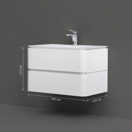 M30FHX0802WG Sensation, База под раковину, подвесная, 80 см, ящики, белый, глянцевая, шт, артикул M30FHX0802WG