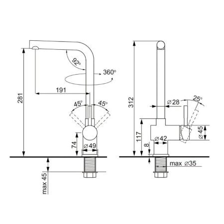 Cмеситель ULGRAN Quartz UQ-022-10, песок