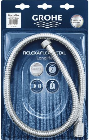 Душевой шланг GROHE Relexaflex металлический 1500 мм, хром (28143000) Душевой шланг GROHE Relexaflex металлический 1500 мм, хром (28143000)