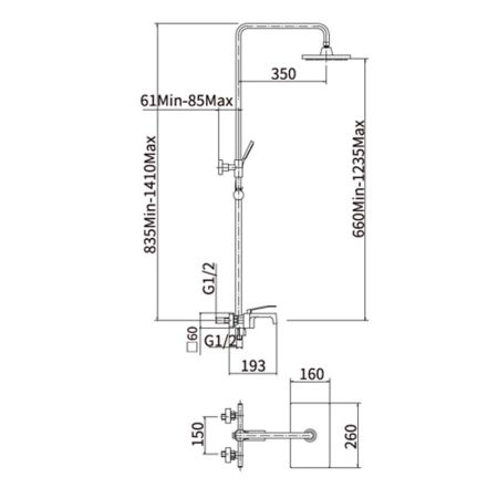 Душевая система FASHUN A2458, хром