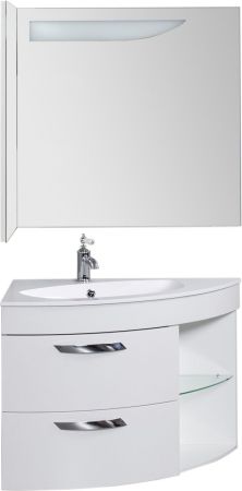 Тумба для ванной без раковины De Aqua Трио 90 Люкс L белая, артикул 197201