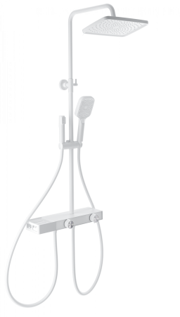 Душевая система с техническим душем WONZON & WOGHAND Shelf, Белый матовый (WW-B4161-MW), артикул WW-B4161-MW