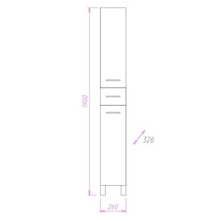 Пенал Onika Модерн 26 напольный, белый, универсальный