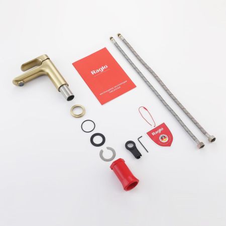 Смеситель для раковины Raglo R03.10.03, золотой сатин, артикул R03.10.03