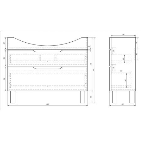 Тумба с раковиной подвесная/напольная Dreja Laguna Plus 105 см, белый, артикул 99-0108-com