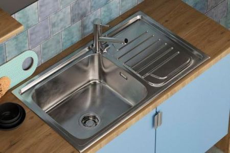 Мойка, OMOIKIRI, Haruna, с крылом, ширина, мм-860, глубина, мм-500, высота, мм-210, тип установки-встраиваемый, отверстия для смесителя-отсутствуют, с переливом, сифон, донный клапан и уплотнительная подкладка в комплекте, материал-нержавеющая сталь, креп, артикул 4993451