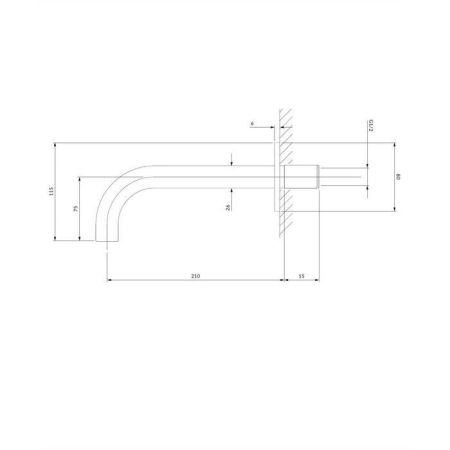 Излив настенный OMNIRES Y WDYBL (черный BLH)