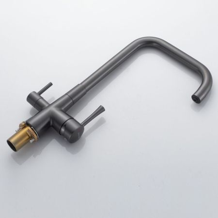 Смеситель для кухни с подключением фильтра Shevanik S528T, оружейная сталь, артикул S528T