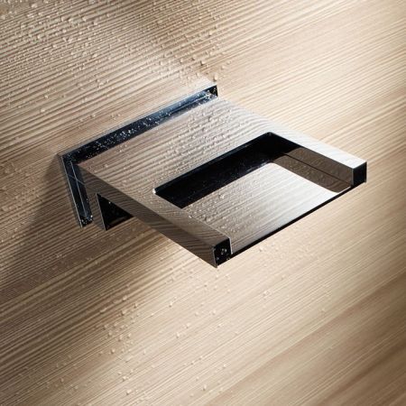 Излив, Bossini, Bocca Cascata XL, для ванной или душа, настенный, вынос излива, мм-155, стандарт подводки-1/2", каскадная струя, материал-латунь, цвет-хром, артикул E88500.030