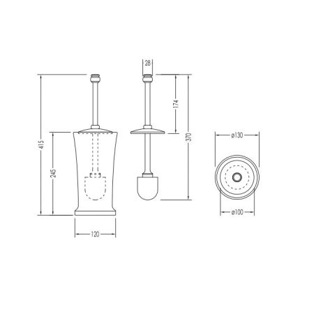 Devon First Class Ершик напольный , цвет хром, артикул DD33120CR