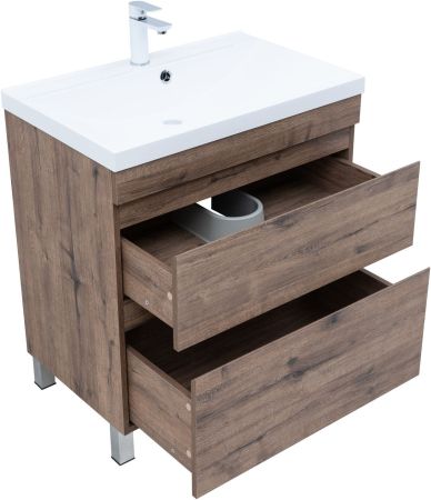 Тумба под раковину Aquanet Нота New 75 напольная, дуб веллингтон табак, артикул 00344142