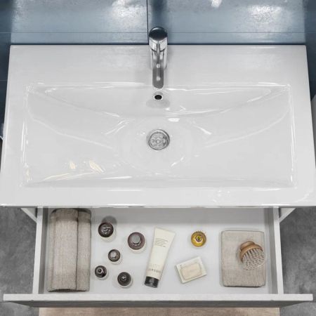 Тумба под раковину подвесная VIGO Geometry 035 бетон, 80 см, артикул 035 бетон