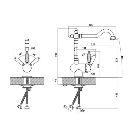Смеситель для кухни Florentina ОДА 313.10H.1113.720, графит