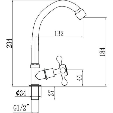 Кран на одну воду Fmark FM4108, хром