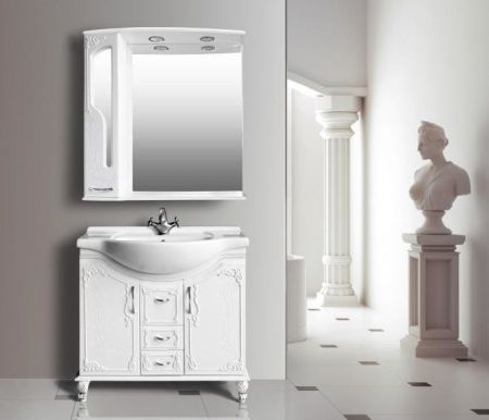 Тумба с раковиной Атолл Барселона 295 rame (белое дерево медь)