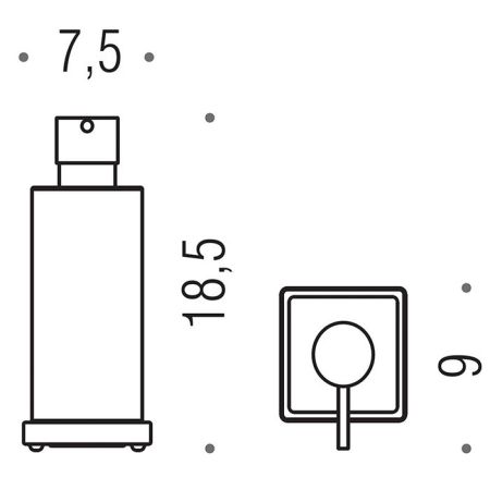 Colombo Look Дозатор для жидкого мыла, настольный, цвет: PVD графит матовый/матовое стекло, артикул B9317.GM-VAN