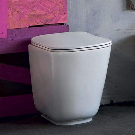 Kerasan Tribeca Унитаз напольный пристенный 55 см БЕЗОБОДКОВЫЙ, c креплением WB5N, цвет: белый, артикул 511801