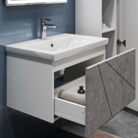 Тумба под раковину подвесная VIGO Geometry 033 бетон, 60 см, артикул 033 бетон