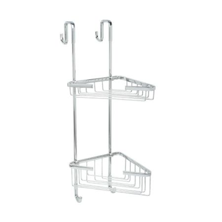 Полка для душевой кабины угловая Fixsen двухэтажная хром латунь (FX-853-2), артикул FX-853-2