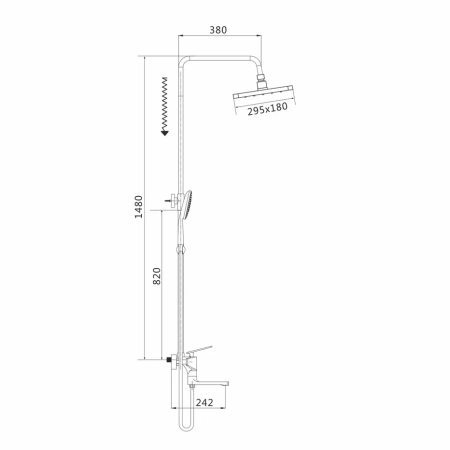 Душевая система Shevanik S8036F, белый/хром