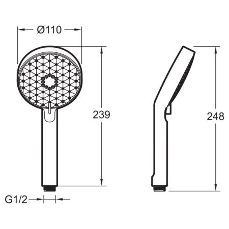 Ручной душ JACOB DELAFON AWAKEN E72415-BL (черный матовый, металл), шт, артикул E72415-BL
