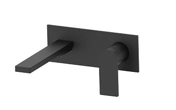 AQG Alpha One, встраиваемый в стену однорычажный смеситель для раковины, цвет черный матовый