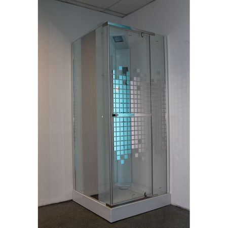 Душевая кабина Cerutti SPA Mimi 90х90 профиль Хром стекло с рисунком, артикул 6882