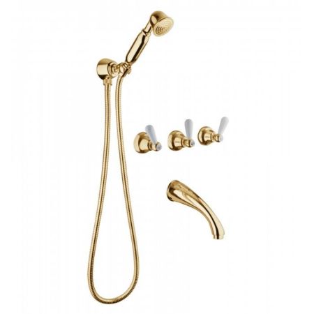 Bongio Oxford Lux Смеситель для ванны, цвет золото/белый фарфор