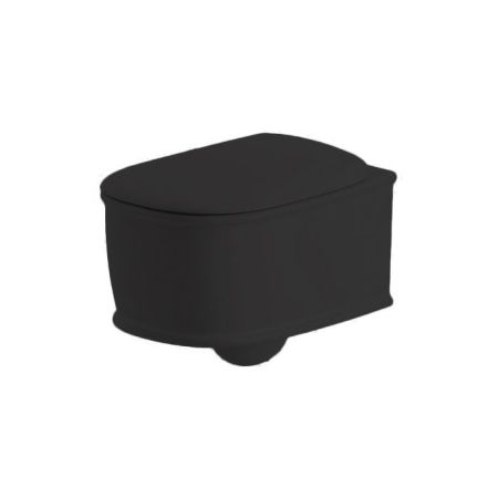 Унитаз, Artceram, Atelier, безободковый (с открытым смывным краем), тип установки-подвесной, ширина, мм-375, глубина, мм-525, форма чаши-прямоугольная, выпуск-горизонтальный, материал-керамика, сиденье-необходимо заказать, крепления в комплекте, цвет-черн, артикул ATV001 03 00